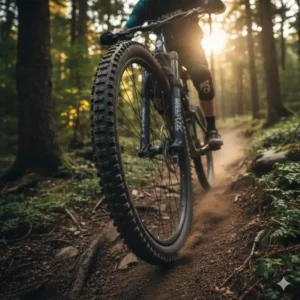 Rugged 27.5-inch mountain bike 650b tires with deep knobs designed for technical trail performance.