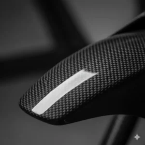 Detailed close-up of the 3K twill weave pattern found on high-quality carbon fiber fenders motorcycle.