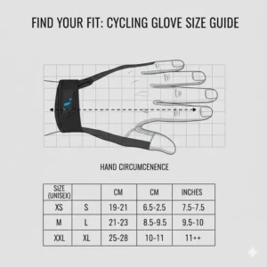 A comprehensive hand measurement chart to help you find the best rated cycling gloves fit.