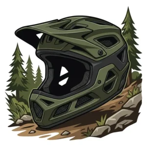 Illustration 2: A rugged mountain bike helmet for men featuring a visor and aggressive ventilation as cool mens bicycle helmets.