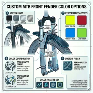 A collection of different colors and artistic styles available for a custom mtb front fender.