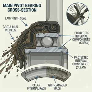 Complete wet weather setup featuring durable mountain bike mud flaps for winter riding.