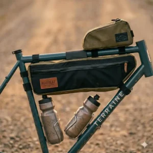 Rear clip-on mudguard and protective gravel bike accessories installed over a wide tire to block mud and water spray.