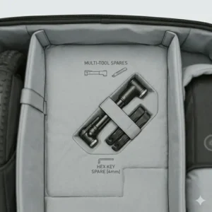 A high-impact resistant hard-shell mountain bike travel bag for airline travel.