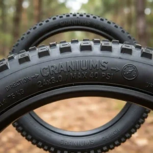 A close-up view of a mechanical gauge displaying the best tire psi for 24 inch craniums on a trail side.