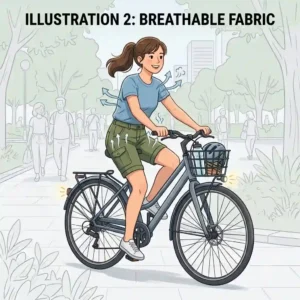 Illustration demonstrating the moisture-wicking and quick-dry capabilities of high-quality casual cycling shorts.