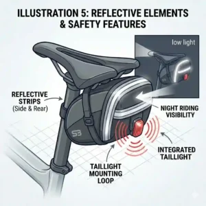 Demonstration of the best bike seat bag compatibility with mountain bike dropper posts.